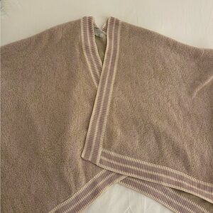 Anthropologie Cream and Pink V-Neck Shrug
